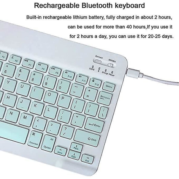 10 tommer Bluetooth trådløst tastatur og mus til Ipad Air Pro Green