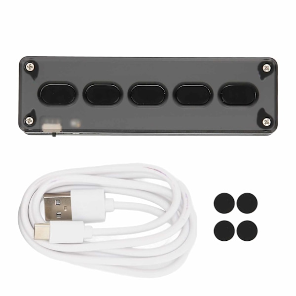 Programmerbart tastatur 5 taster kablet USB trådløs Bluetooth dual mode mini silikon lydløs DIY programmerbart gaming tastatur svart