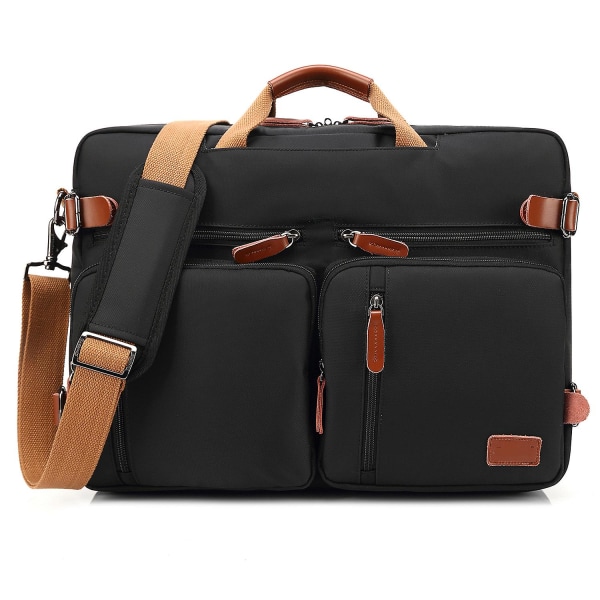 17,3 tommer konvertibel rygsæk Laptoptaske Briefcase Sort