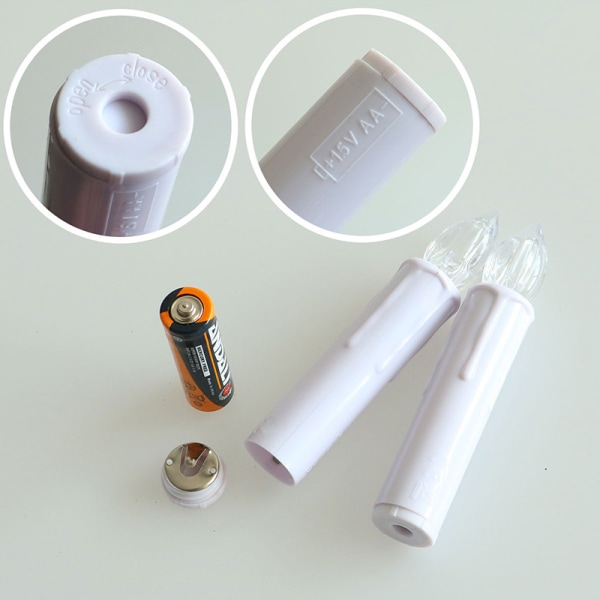 10 ST LED Julljus Elfenben / Kräm, Dimbar, Flimmerläge, Timer