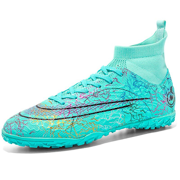 Fotballsko for menn Anti-skli Fotballsko Knotter Gras Fotball Sneakers Yj068 Blue 46