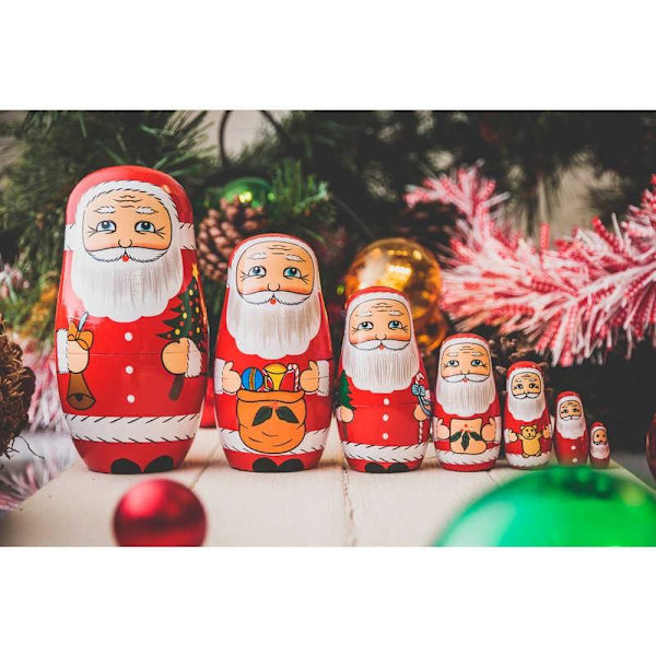 Ryska Dockor / Matryoshka - Jultomte / Tomte - Jul red