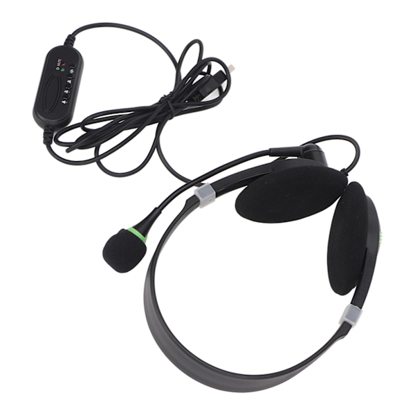 USB Business Headset med Mikrofon Binaural Støjreducerende Justerbar Lydstyrke Mute USB Kablet Hovedtelefon