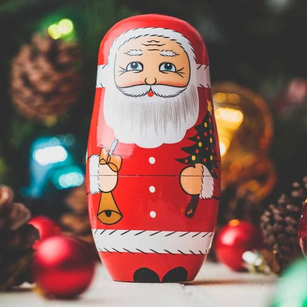 Ryska Dockor / Matryoshka - Jultomte / Tomte - Jul red