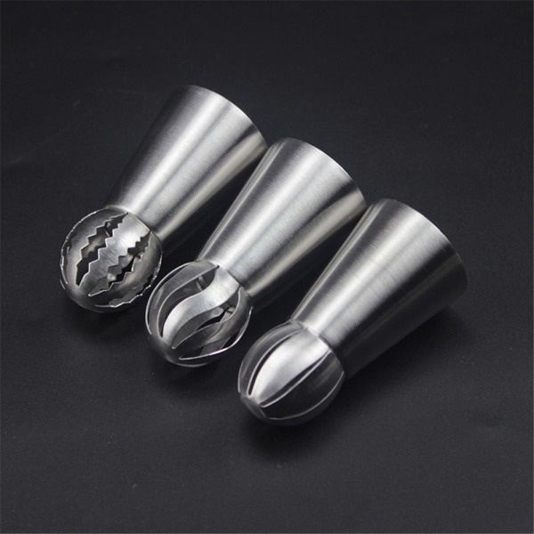 3 stk store sprøjtetuller / tyl - Rustfrit stål silver
