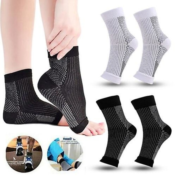 5-pak SootheSocks For Neuropati Kompresjons Ankel Kompresjons Strømper black 3pairs-S M