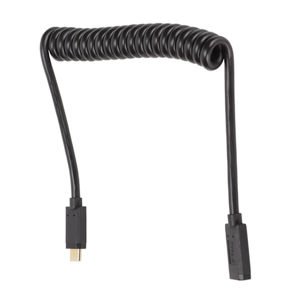 USB C Kabel USB C Hona till USB C Hane 4K 60hz 3A Snabbladdning 10Gbps 1.2m Spiraldesign USB C Strömkabel Hona till Hane Rak Huvud