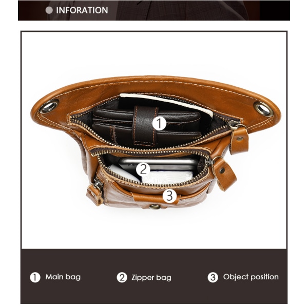 Äkta läder Herr Bältesväska Fanny Pack Midjeväska Bälte Herr Leat