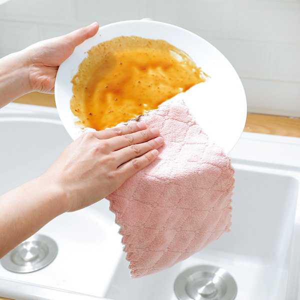 Tilfeldig farge, 8 stk mikrofiber Myke Absorberende Lodefrie Rengjøringskluter Kjøkkenhåndklær Husholdningsrengjøringsklut