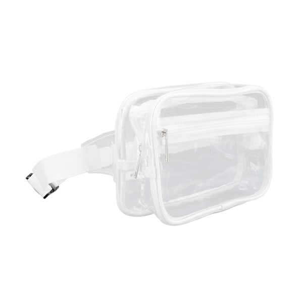 Genomskinlig Sling Bag Vattentät Stor Kapacitet Justerbar Rem Transparent PVC Bröst Midjeväska för Sport Resor Vit