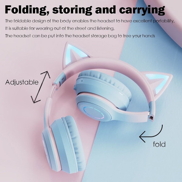 Bluetooth-kuulokkeet Langattomat kuulokkeet PINK
