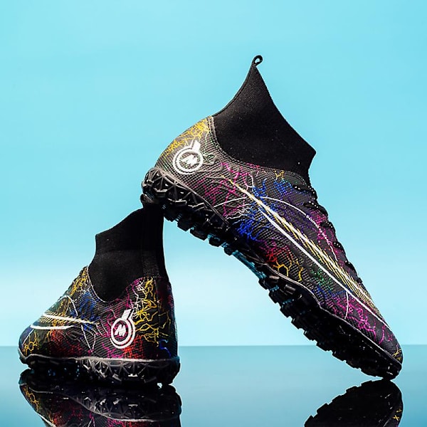 Fotbollsskor för män Halkfria fotbollsskor Klossar Gräs Fotbollssneakers Yj068 Black 41