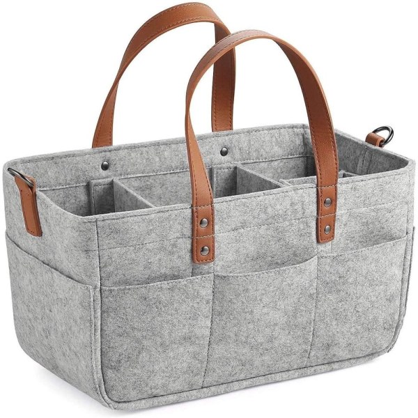 Baby Organizer Kurv Tote Bag LYSEGRÅ light grey L