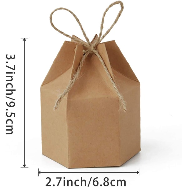 50 Pack Papier Boîtes Cadeaux Lanterne Hexagone Kraft Papier Boîte