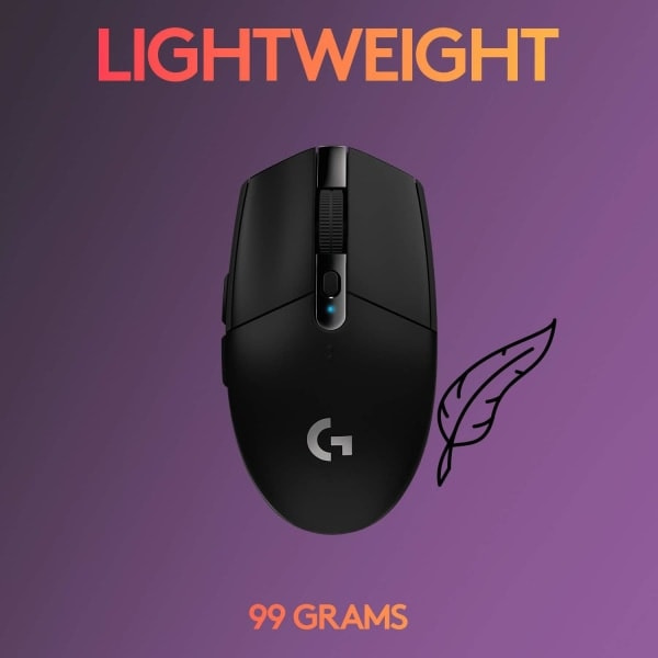 Logitech G305 LIGHTSPEED Langaton Pelihiiri, Hero 12K Sensori, 12 000 DPI, Kevyt, 6 Ohjelmoitavaa Painiketta, 250 Tunnin Akun Kesto MustaAA