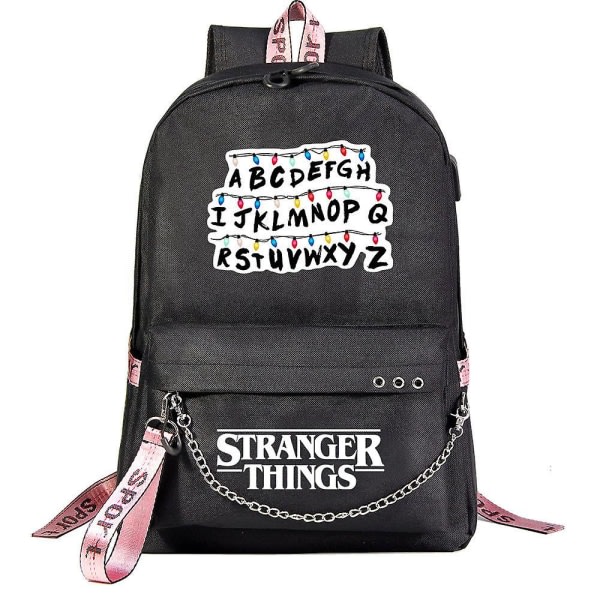Stranger Things 7 USB nuorten opiskelija koululaukku vapaa-ajan matka