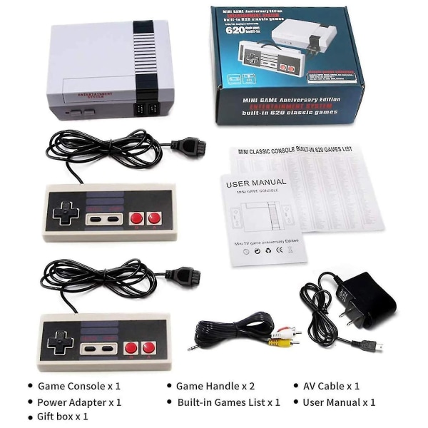 Klassinen retropelikonsoli Minivideokonsolit Pelit, joissa on 620 peliä - ulostulon mukaan U.S. regulations
