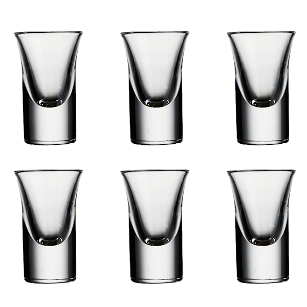 6 små vinglass, tykk bunn transparent whiskytequila