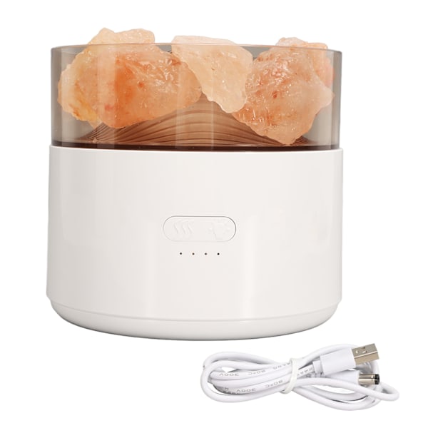 Aroma Lampe Luftfugter Farverig Komfortabel Multifunktionel Krystalsalt Lys Diffuser DC5V 200ML til Hjemmet Hvid