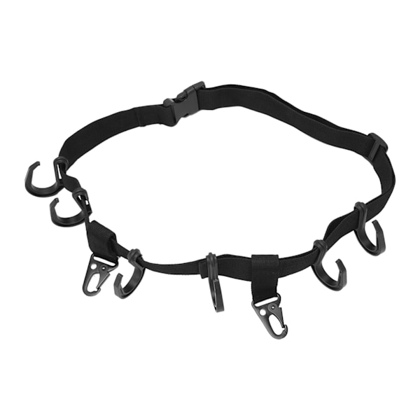 Trädkojsrem Utrustning Polyester Plast Metall Clip On Typ Träd Stå Multi Krok Hängare för Utomhus Äventyr Camping Jakt