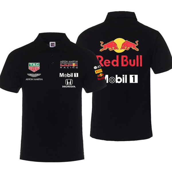 F1 Racing Dräkt Red Bull Racing Dräkt Kortärmad Svart M