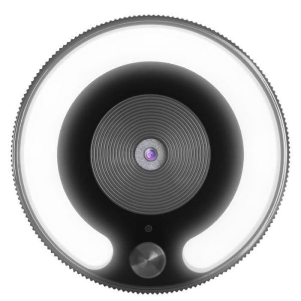 Mars Gaming MWPRO Sort - Full HD-webkamera - 90º Optik - Belysningsring, HQ-mikrofon