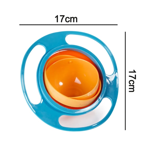 Magic Gyro Bowl 360 graders roterande läckagesäkra skålar med lock Plast kreativa fat Övning på matskålar, blå