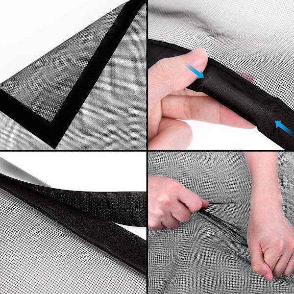 Magnetisk myggenetdør 120x250cm(47x98tommer) Sort