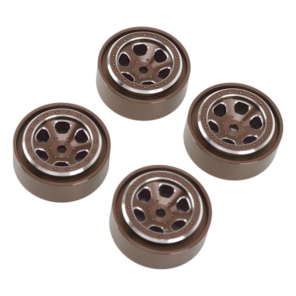 4st 1,3 tums hjulfälgar Aluminiumlegering 6 Håls Hjulfälgsnav för Traxxas TRX4M 1/18 RC Crawler Brons