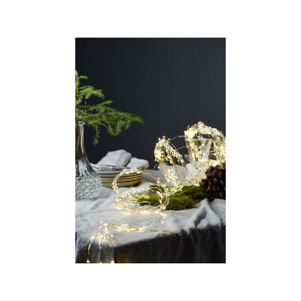 Lyslenke Dew Drop med 80 Varmt Hvite LED med TIMER