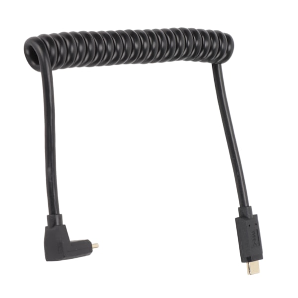 USB C Kabel USB C til USB C 14K 60hz 3A Hurtiglading 10Gbps 1.2m Helisk Fjærdesign USB C Strømkabel Hann Vinkel til Hann Rett Plugg