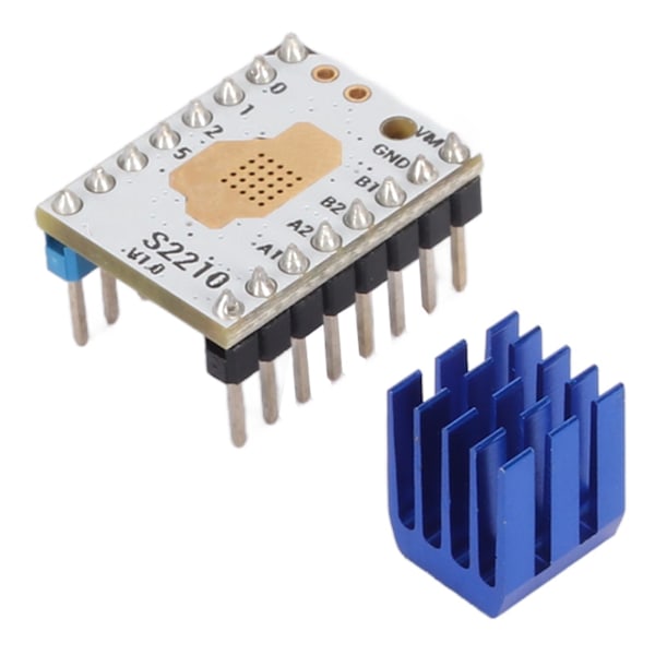 3D-skrivare Stepper Motor Driver Tystnad 256 Mikrosteg CFG-stift Skrivardrivrutin med Kylfläns Skruvmejsel