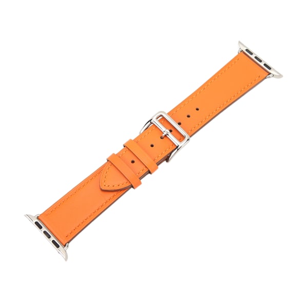 Smart Watch Band Urrem Læder Smart Watch Tilbehør til IOS Watch Series SE 8 7 6 5 4 3 2 1 42mm 44mm 45mm Orange