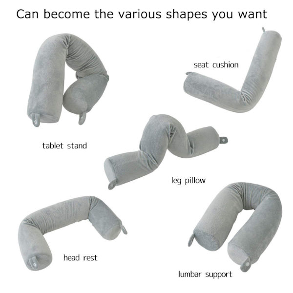 Rejsepude - Memory Foam støttepude til nakke, hage, talje