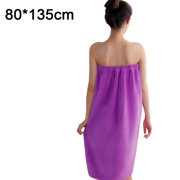 Ladies Wearable Bath Towel Adjustable Variety Purple