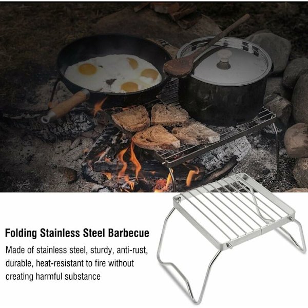 Foldbar BBQ-grill i rustfrit stål Bærbar letvægts C