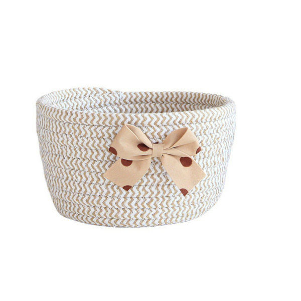Sløjfe bomuldsreb Opbevaringskurv Vævning Nordisk Diverse Baby snavset tøj Efterbehandlingskurve Desktop Small Organizer Box