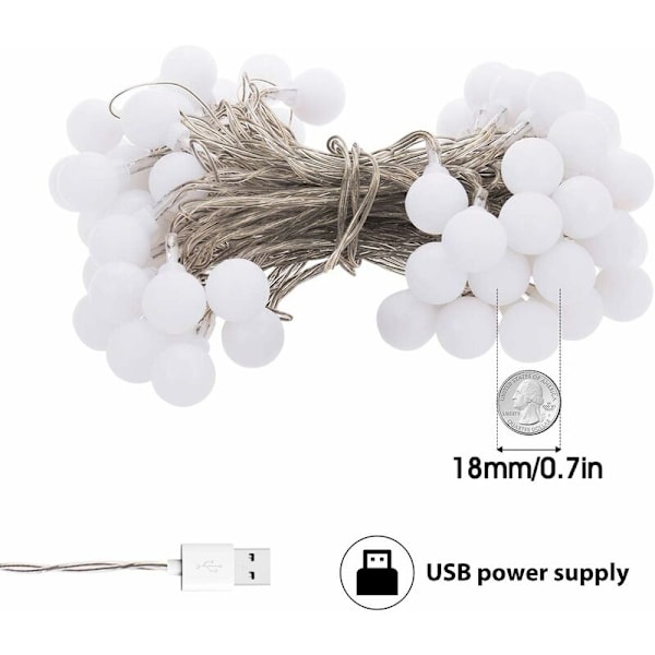 3M Fairy Lights, Multicolor String Lights, 20 Small Balls Waterpr