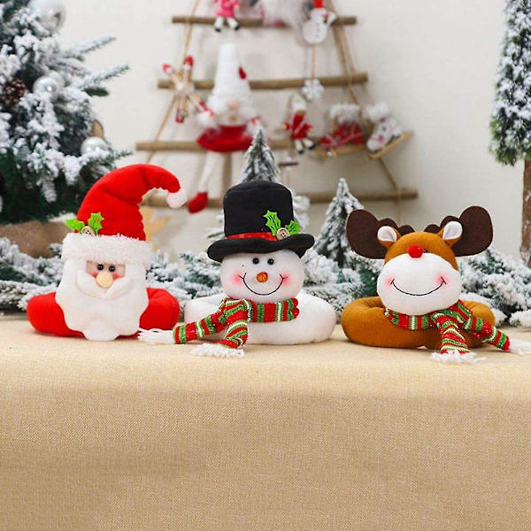 Jul gardin spänne spänne Santa Claus snögubbe söta prydnadssaker