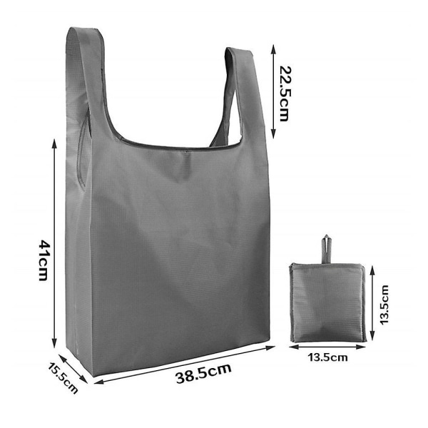 2-pakks gjenbrukbare handleposer Foldbare store matposer med festelomme Gjenbrukbare stoffposer Maskinvaskbar for shopping på kjøkkenet style 2