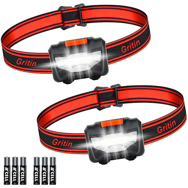 2-Pak Superstærke Pandelamper Vandafvisende Headlamp LED A