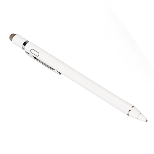 Aktiv Stylus Pen 5V 0.2A Slim Stilren Aluminiumlegering Portabel Kapacitiv Stylus Penna med Fin Spets för Mobiltelefon Surfplatta Vit