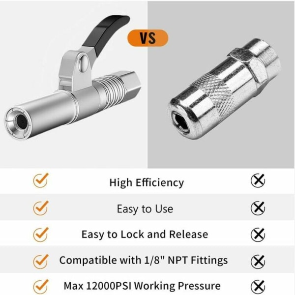 HIQE-FL Smørepistolnippel, G-kobling Fedtpistolnippel Original, Smørepistolnippel, Smørepistoler, Smørepistolkobling (A)