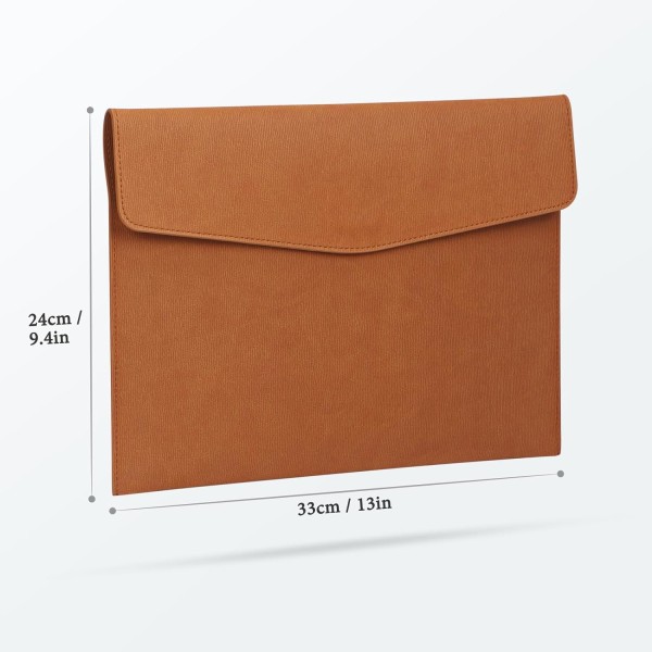A4-dokumentmappe, PU-læder A4-lomme Kuvert Mappe Pengebøger Plastdokument ekspanderende organizer Portfolio Case Brun