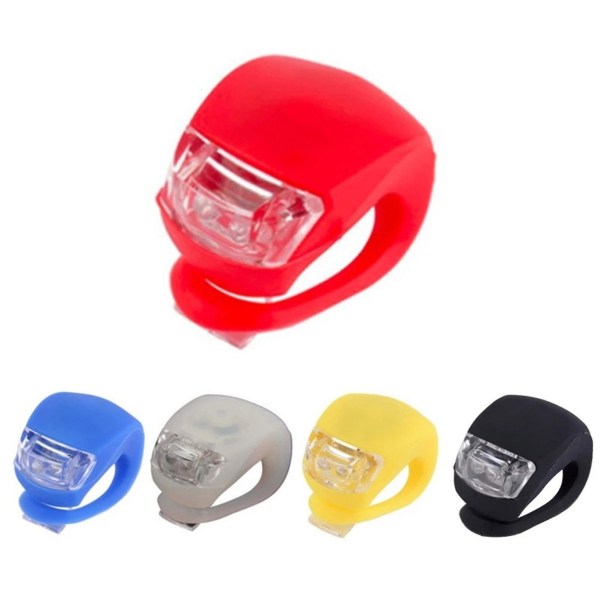 Silikon Cykellys Mtb Led Forlygte Baglygte Vandafvisende Lommelygte Cykelsikkerhed Pink white Light