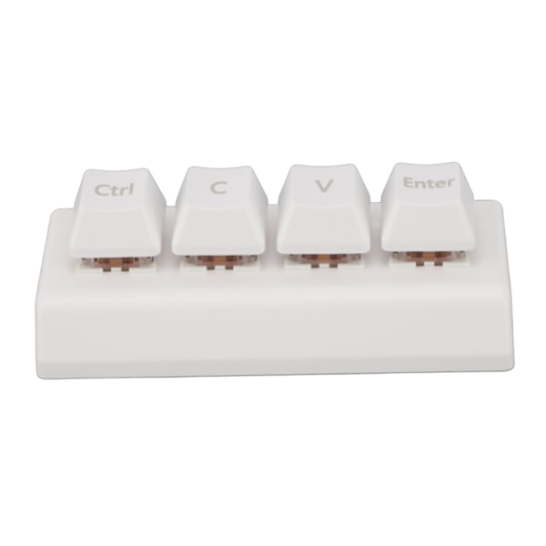Programmerbart tastatur med 4 taster, støtte for NKRO, rød bryter, Ctrl C V Enter, mini mekanisk tastatur for gaming, kontor, media, hvit