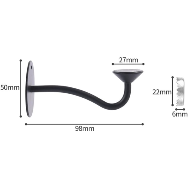 Magnetisk sæbeholder i rustfrit stål 98mm Sort