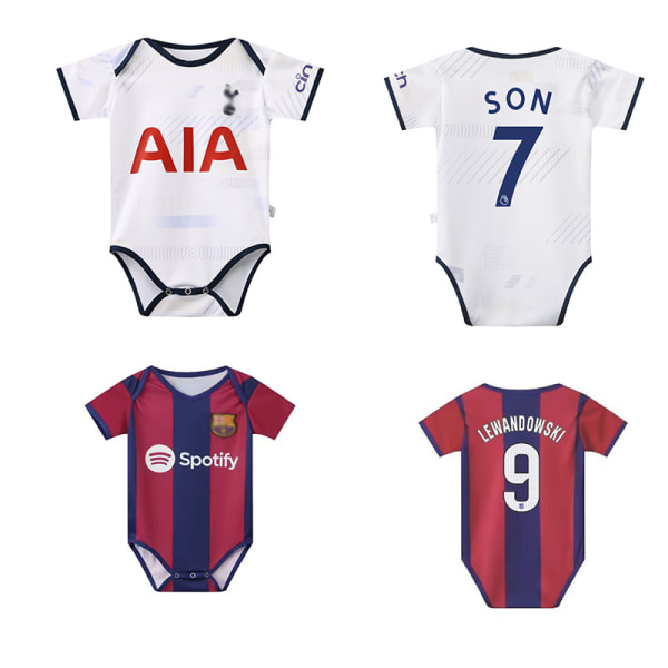 23-24 Baby nr 10 Miami Messi nr 7 Real Madrid tröja BB Jumpsuit One-piece NO.9 HAALAND NO.9 HAALAND Size 12 (12-18 months)