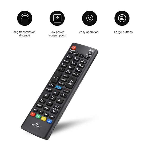 För LG AKB73975757 Intelligent TV-fjärrkontroll Lämplig för 22LB4900 22LB490U