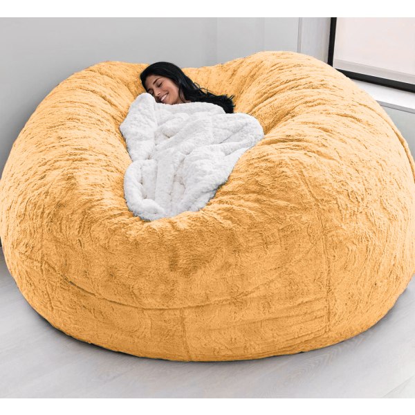 Lazy Sofa Bean Bag imiteret Fur Bean Bag Bean Bag Yellow
